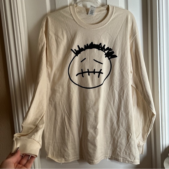 Travis Scott L Cactus Jack T shirt long sleeve cream black - Picture 2 of 7